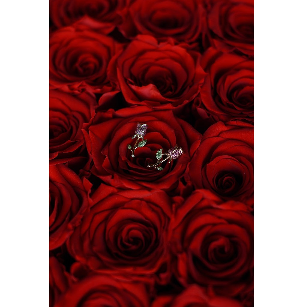 La Fleur Earring Ruby Stone