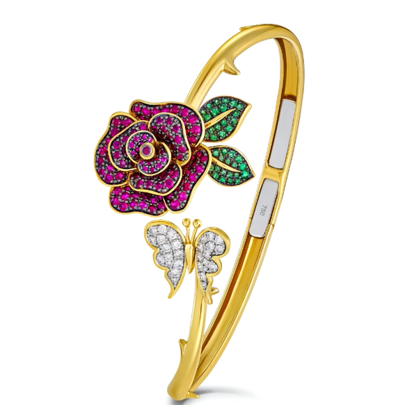 La fleur Bangle Rose Butterfly